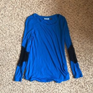 Blue with black lace